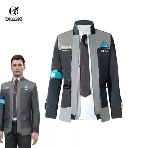 Мужской костюм для косплея ROLECOS, из игры «Детройт: стать человеком», куртка с галстуком, куртка RK800, полный комплект