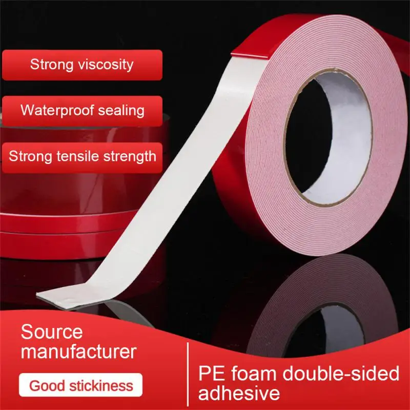 

10-45mm 10M Double Sided Tape Adhesive Tape Strong Traceless Tape Red Film Acrylic Super Sticky Tape Transparent Car Fixed