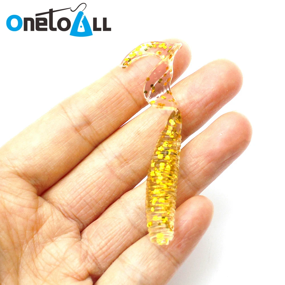 

OnetoAll 20 PCS/lot 6 cm Soft Lure Volume Tail Worm Bait Wobblers Carp Bass Pike Jig Swimbait Silicone Artificial Fishing Tackle