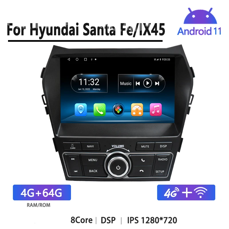 

CATRONICS Android 11 Octa Core 6 + 128G для Santa Fe IX45 автомобильный DVD GPS мультимедийный радио видеоплеер автонавигация DSP