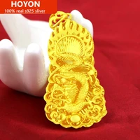 hoyon 14k yellow gold color retro trend imitation gold dragon ball tag euro coin gold pendant 70x32mm mens jewelry accessories