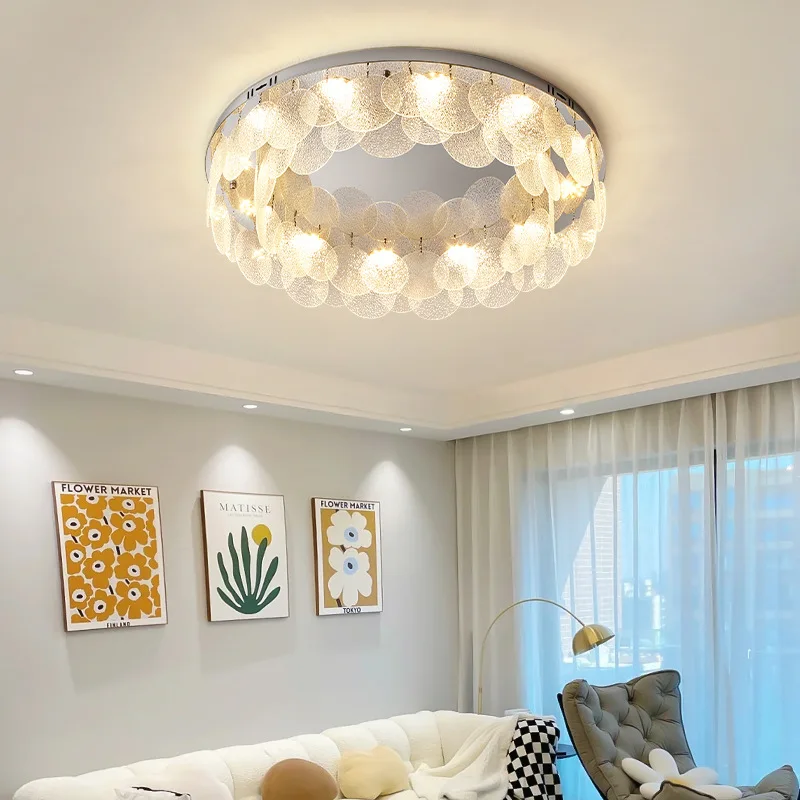 

Art Deco Gold Silver Crystal Glass LED Dimmable Ceiling Lamps Lights Chandeliers Lamparas De Techo For Bedroom Foyer