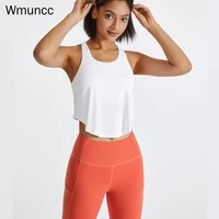 wmuncc 2022 summer naked sports shirt sleevesless womens fitness vest yoga crop top condole belt gym workout