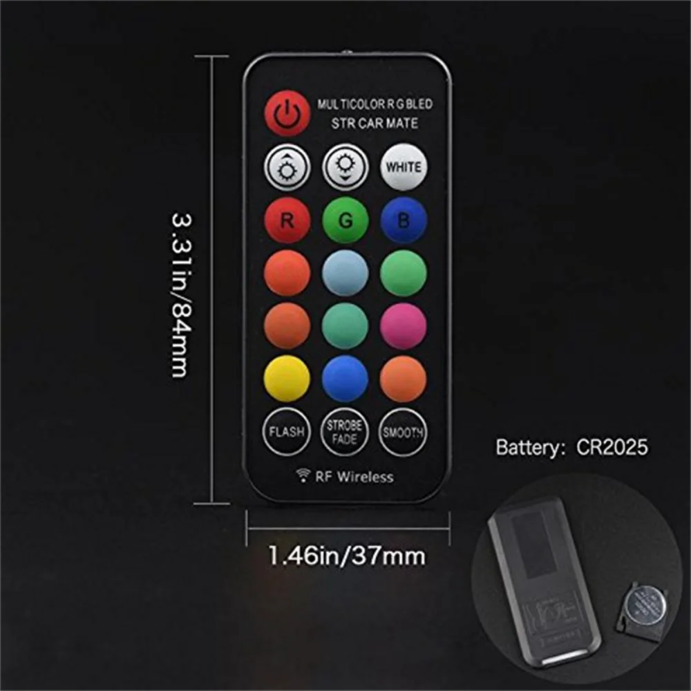 Автомобильная светодиодная лампа T10 RGB W5W 3535 10SMD RF Flash Strobe светильник 194 DC12V