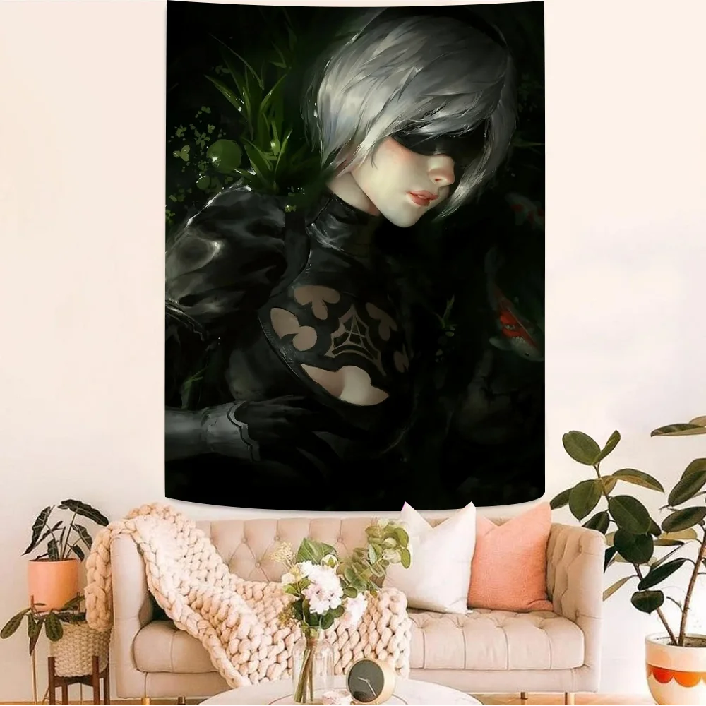 YoRHa 2-gou B-gata Hanging Bohemian Tapestry Wall Tapestries Mandala Cheap Hippie