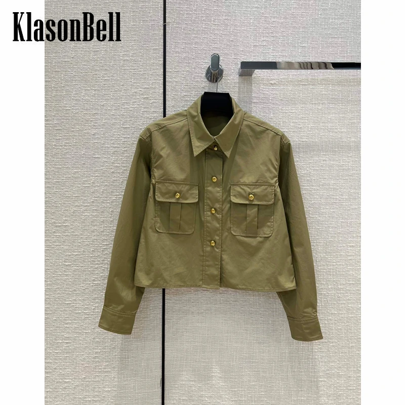 

8,30 KlasonBell однобортная короткая женская рубашка с карманами