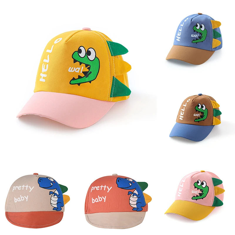 0-4T Summer Outdoor Baby Baseball Cap Cute Cartoon Dinosaur Baby Boy Girl Sun Hat Soft Toddler Kids Peaked Hat Bonnet 1