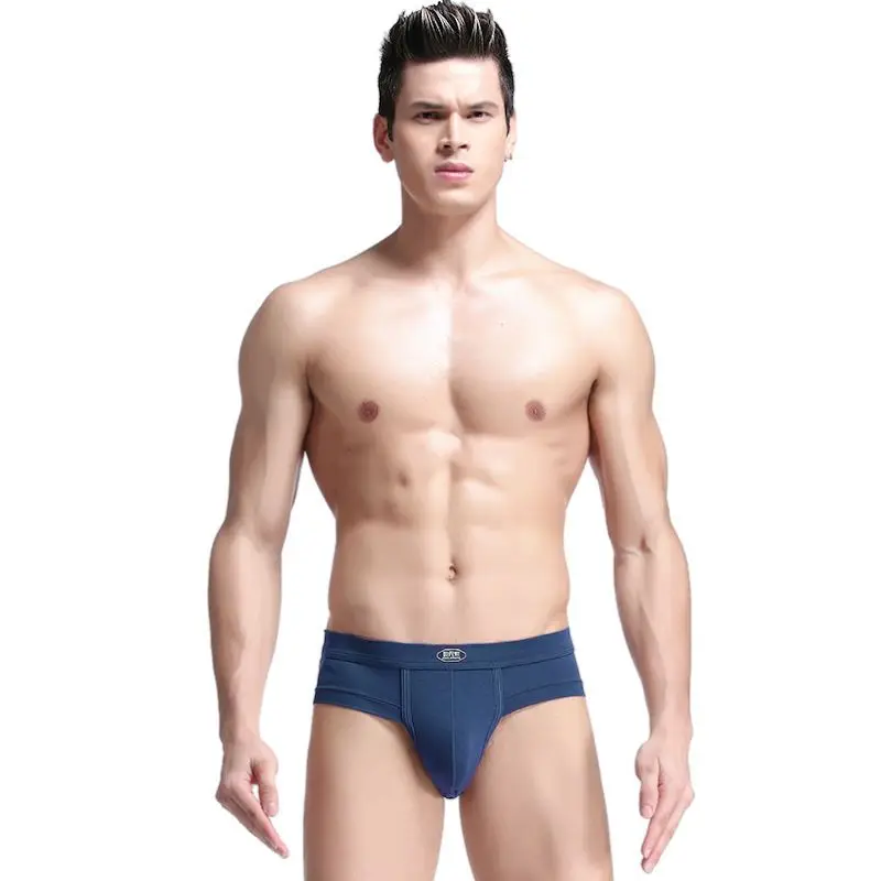 Men's Underwear Sexy Briefs Modal Separation Youth Shorts Head U-Shaped Big Bag Breathable Mid Waist Boxershorts for Large Penis