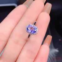 classic ring 5a100 natural 1 5ct tanzanite 925 sterling silver simple and elegant lady