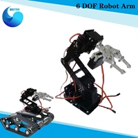 6 dof robot arm mechanical claw6pcs high torque servo large base robotic manipulator rectangle chassis for curriculum project