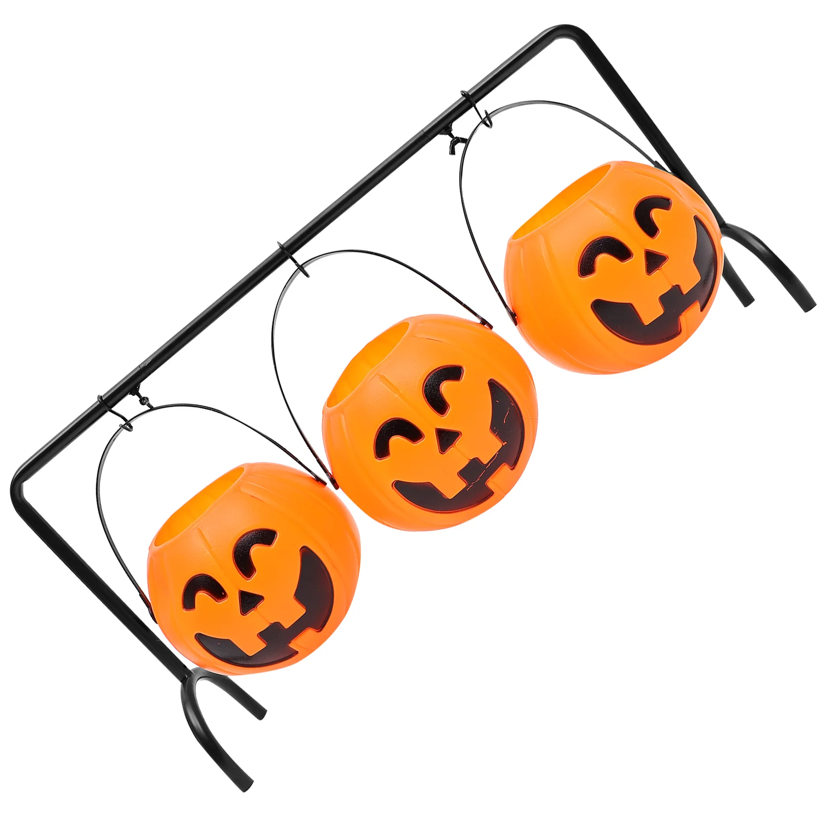 

1 Set of Halloween Cauldrons Candy Cauldron Bucket Novelty Halloween Candy Storage Bucket with Rack