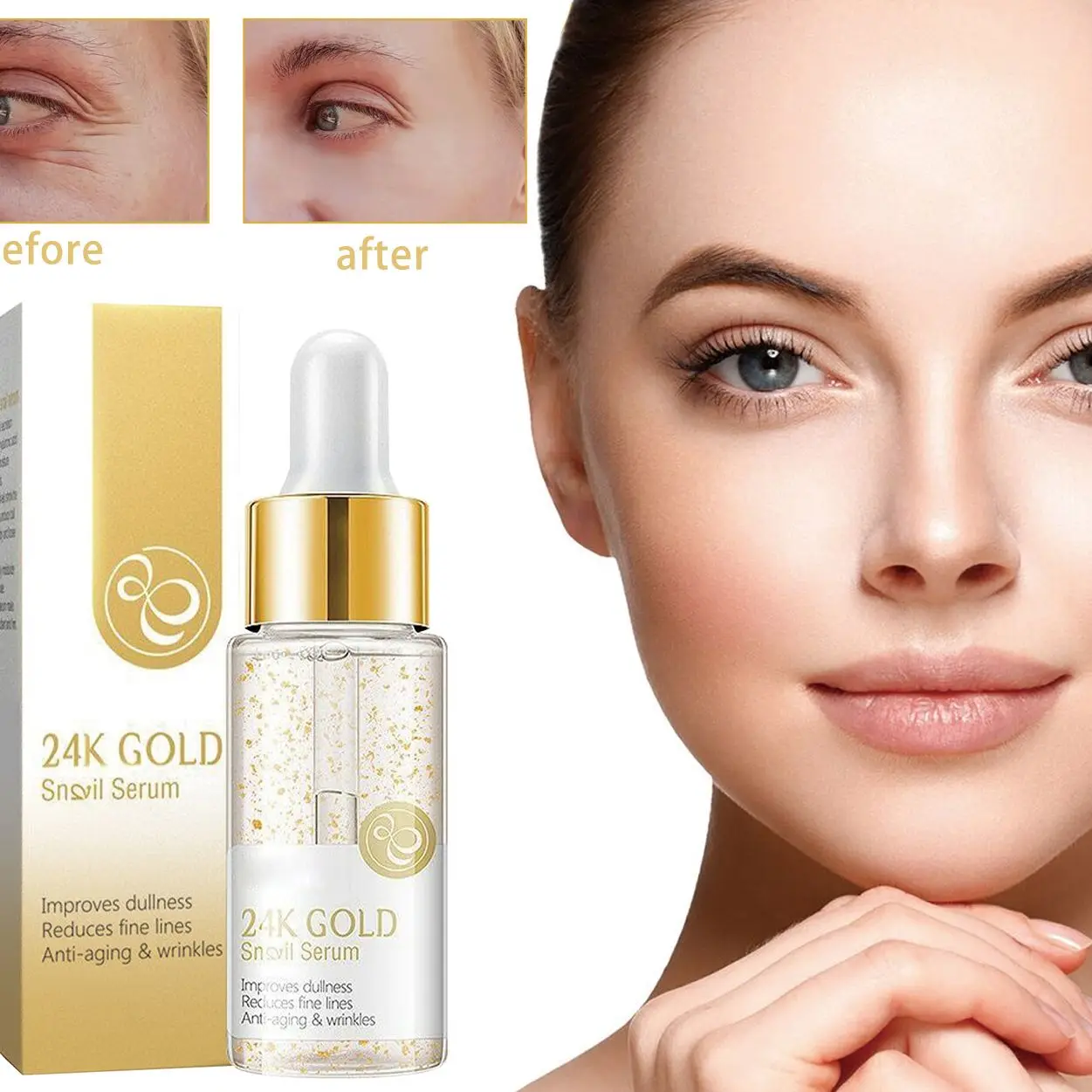 

15ml 24k Golden Anti Aging Shining Oil Essence Brightens Complexion Tightens Face Resists Fine Lines Around Eyes Wrinkles