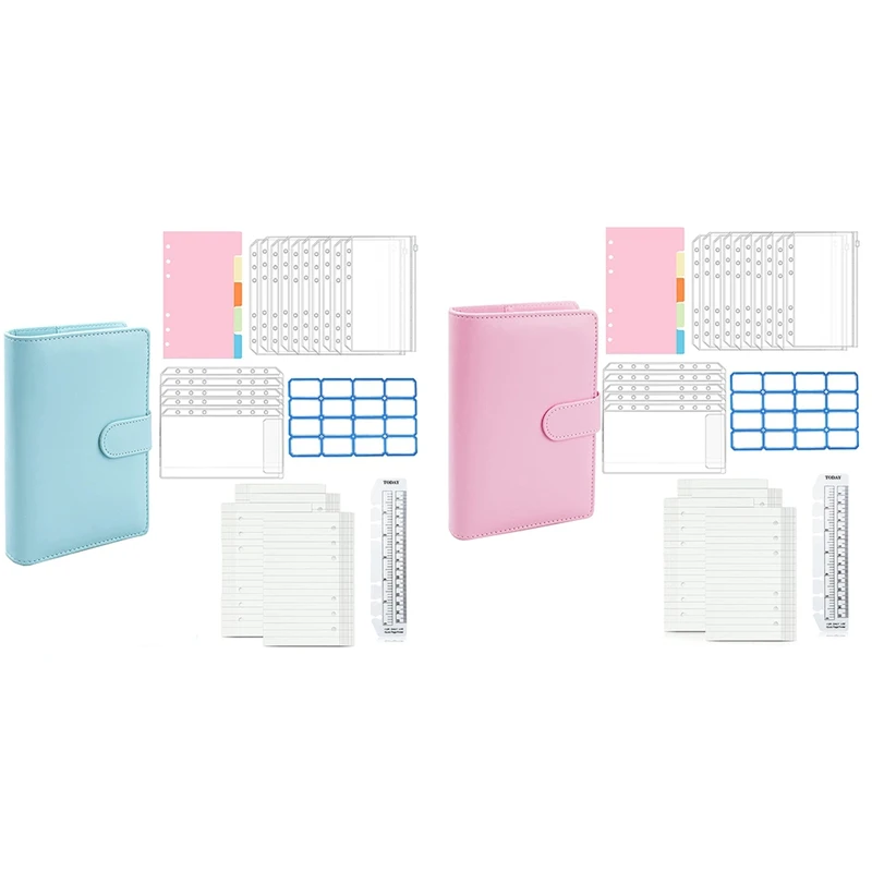 

A6 Budgeting Binder Planner With 15 Pcs Cash Envelopes And 40 Budget Sheets, Ruler Budget Wallet Organizer