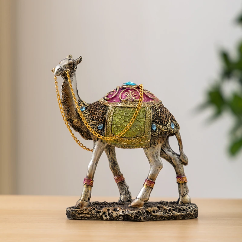 Винтажная миниатюрная самодельная фигурка верблюда из каучука с цветным