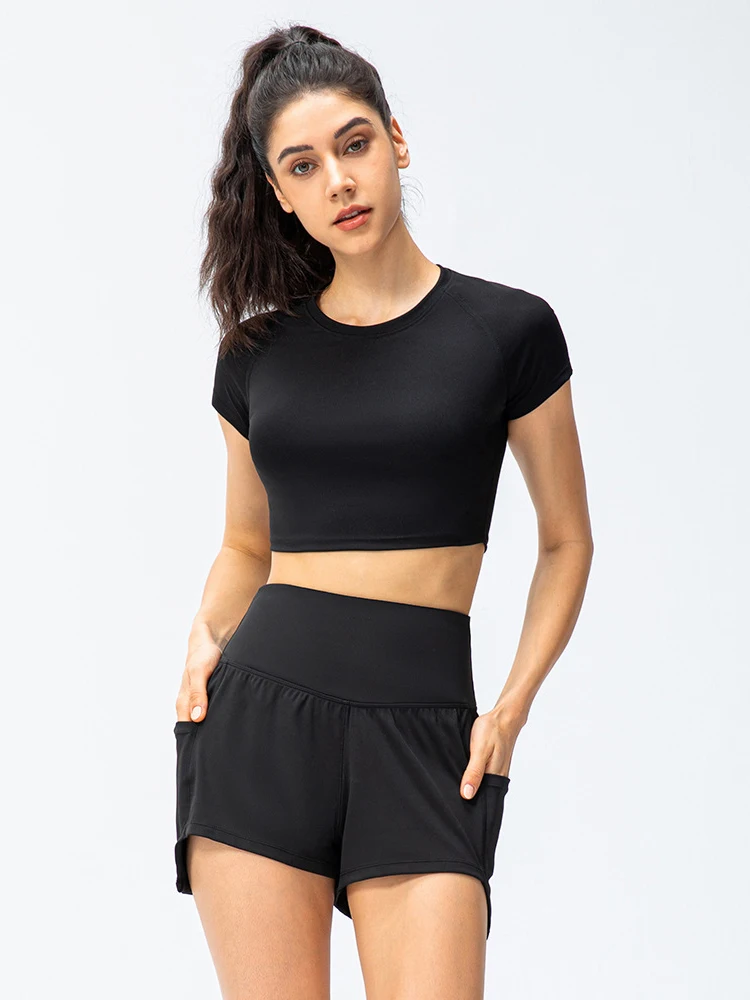 Summer Plus Size Sports Suit Women Quick Dry Yoga Tights Top And Loose High Waist Running Shorts Gym Clothing 2 Piece Tracksuit