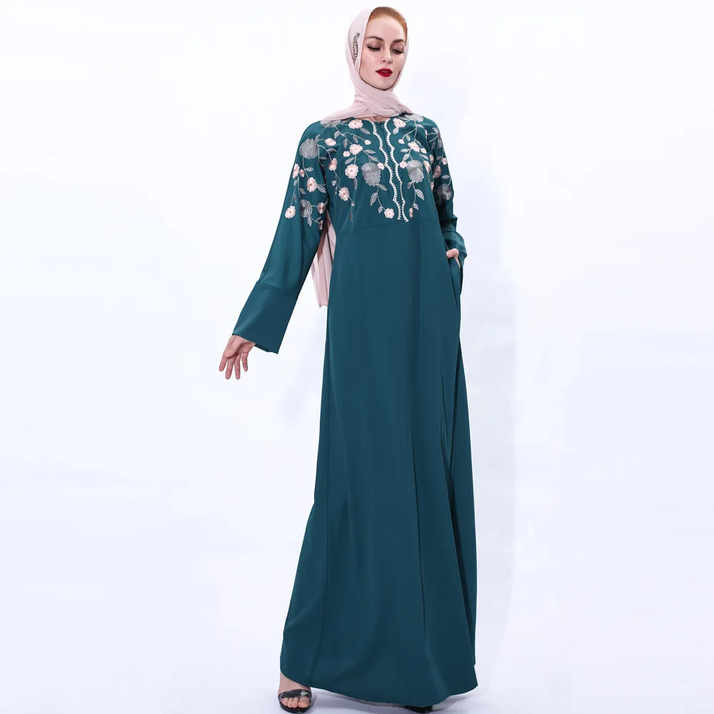 Robe Femme Musulmane Muslim Dress Retro Front Zipper Muslim Fashion Robes Dubai Abaya Turkey 2022 Ramadan Embroidered Dress