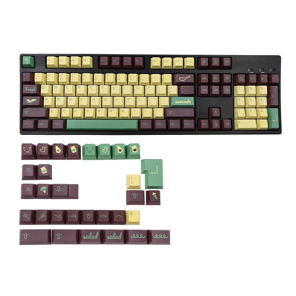 

135 Key Avocado Keycap Cherry Profile DYE-SUB Personalized Pbt Keycaps for Mechanical Keyboard GK61 64 84 Layout Iso Key