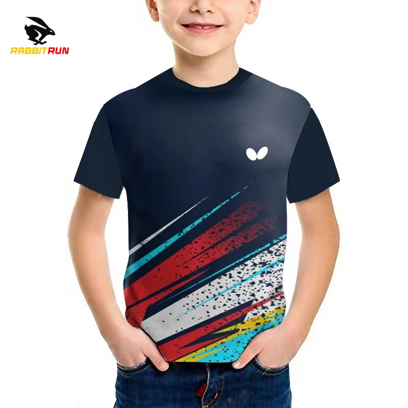 

Children Quick Drying Badminton Tennis Series 3D Print Popular Kids Sports Boys Comfortable Tops Short Sleeve O-Neck T-shirt