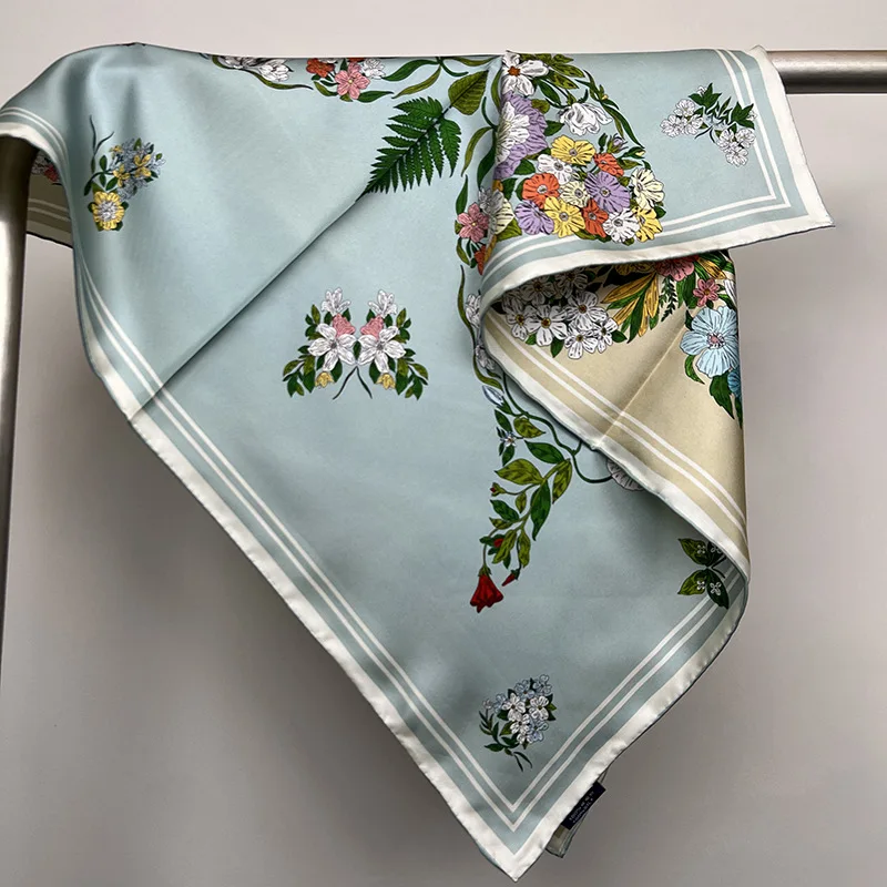 Высококачественный модный Двусторонний Шелковый шарф с принтом гетерохрома