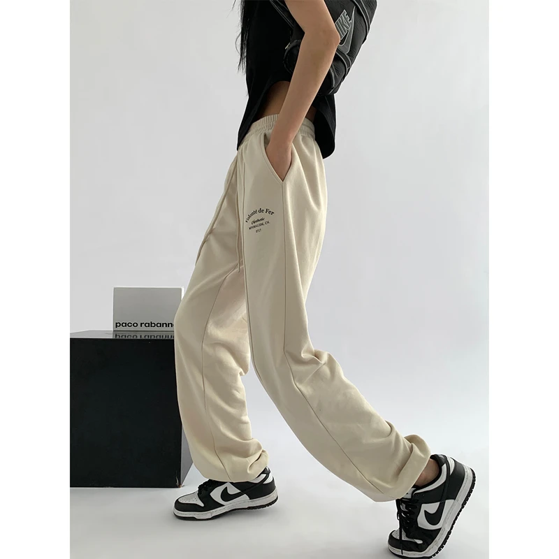 

Брюки женские с завышенной талией, винтажные прямые мешковатые спортивные штаны с широкими штанинами, в американском стиле, хаки, Y2k, на лето