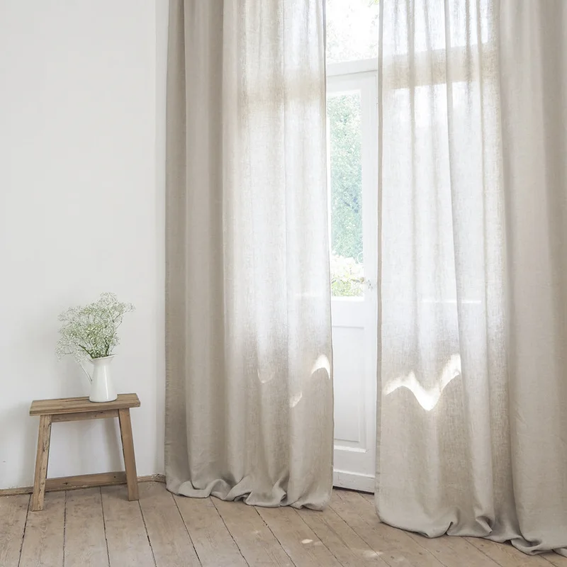 

Льняные шторы просвечивающиеся 100% лен