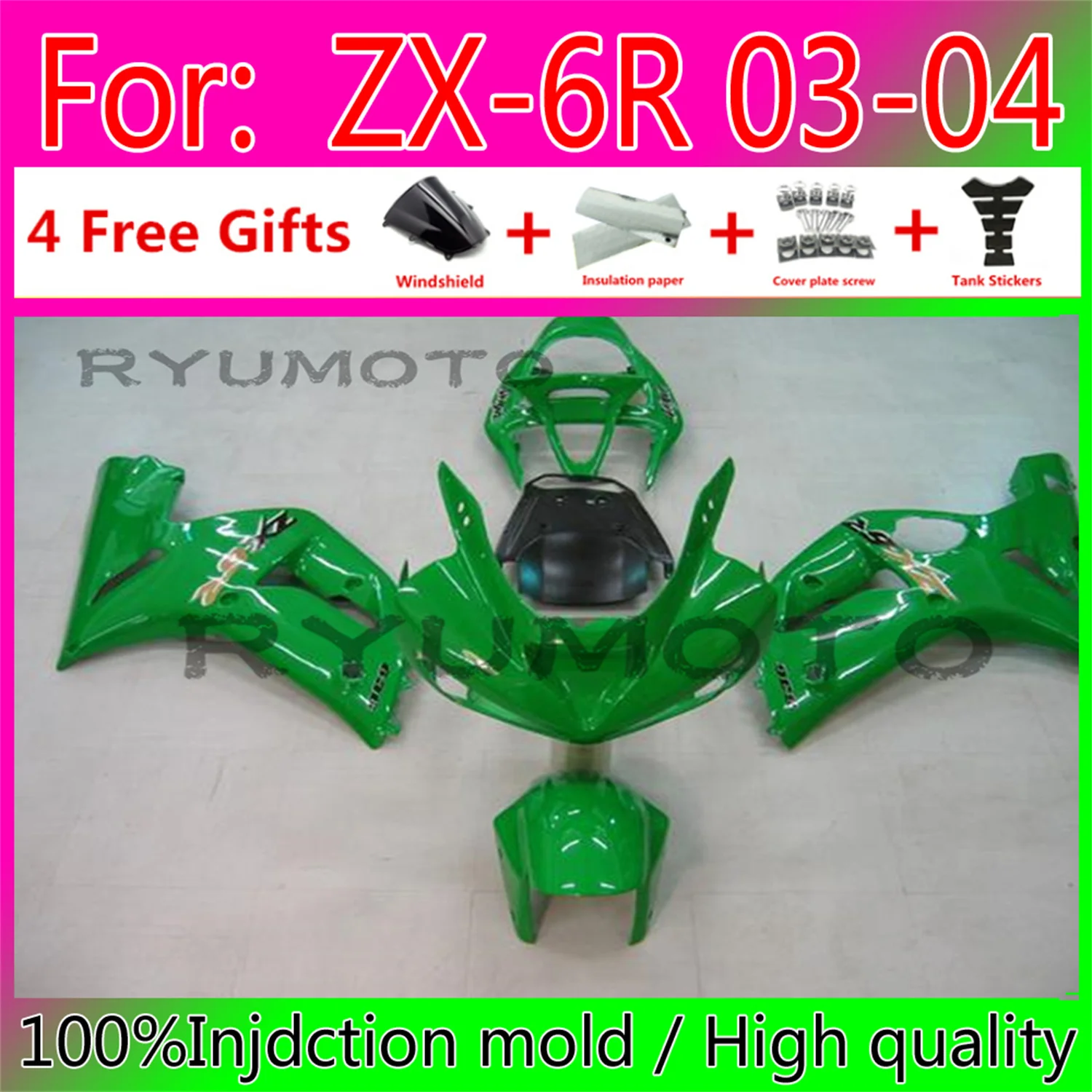 

Новый комплект обтекателей для литья под давлением ABS мотоцикла подходит для kawasaki Ninja ZX-6R 636 ZX6R 2003 2004 03 04 обтекатель кузова