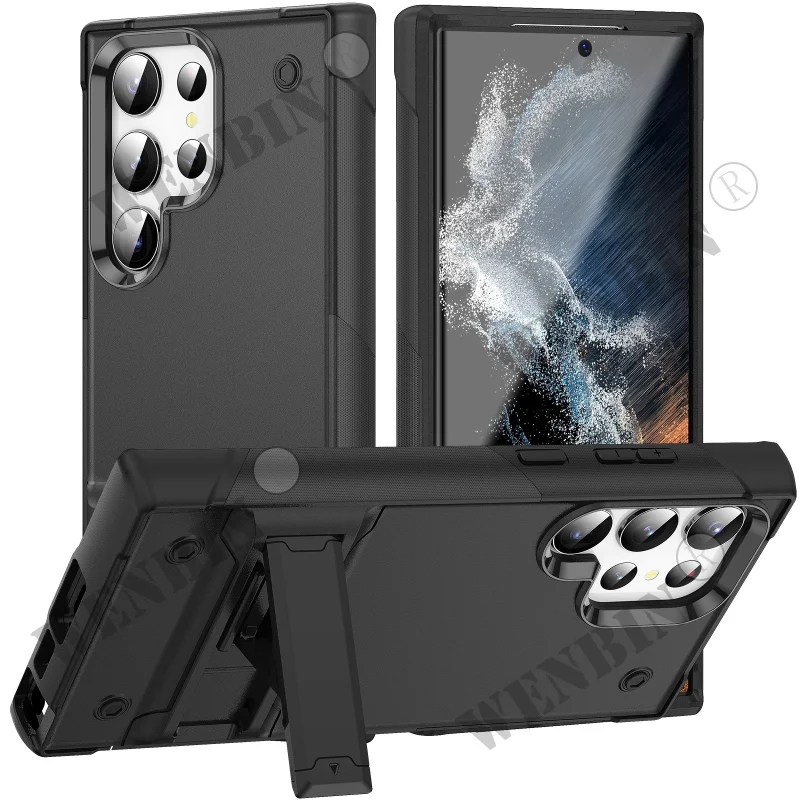 

Case For Samsung S23 S22 Ultra Plus A73 A54 A53 A13 A14 Military grade protective cover with stand