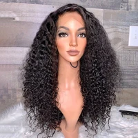 kinky curly 13x4 lace front human hair wigs pre plucked 180 250 density brazilian remy natural womens wig transparent