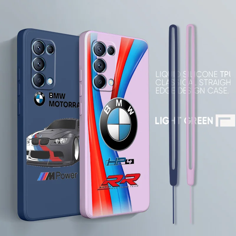 

Cute BMW For OPPO Find A96 A76 X5 Pro X3 Pro X2 Neo 7Z 6 5 4Z Lite Pro 4G 5G Liquid Rope Phone Case