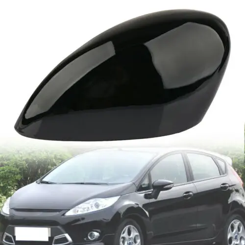 

Left Side Wing Mirror Cover Cap Passenger Black For Ford Fiesta MK7 2009-2015