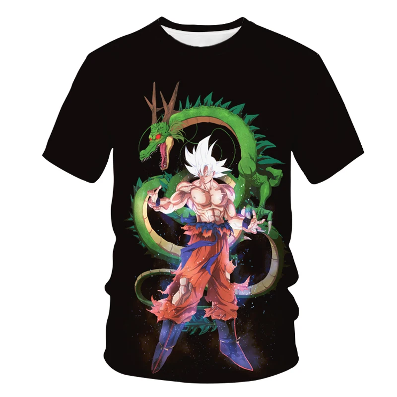 

Футболка Мужская/женская оверсайз с коротким рукавом, летняя рубашка в стиле японского аниме, топ с надписью «Gragon Ball Goku», одежда для мальчик...