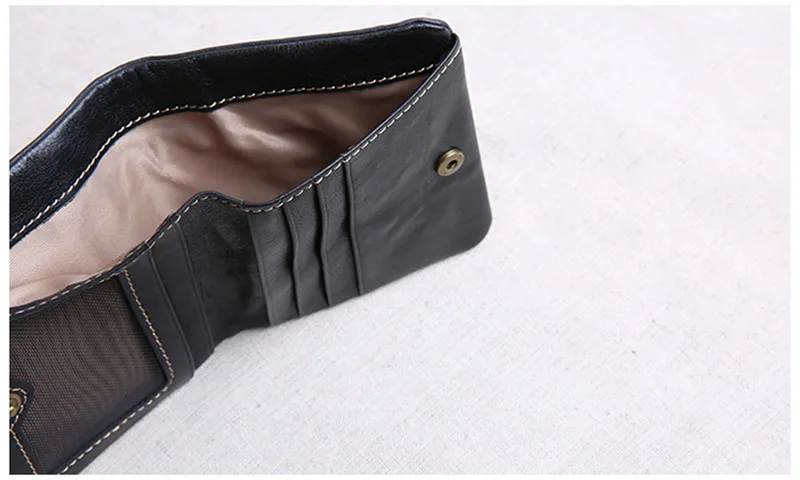 Fashion genuine leather short men's women's small wallet organizer designer natural real cowhide thin card holder coin purse