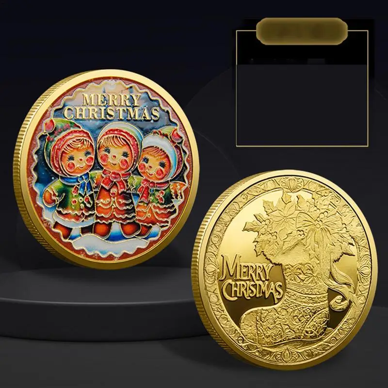 Монета Санта-Клауса счастливого Рождества мультяшный дизайн памятная монета