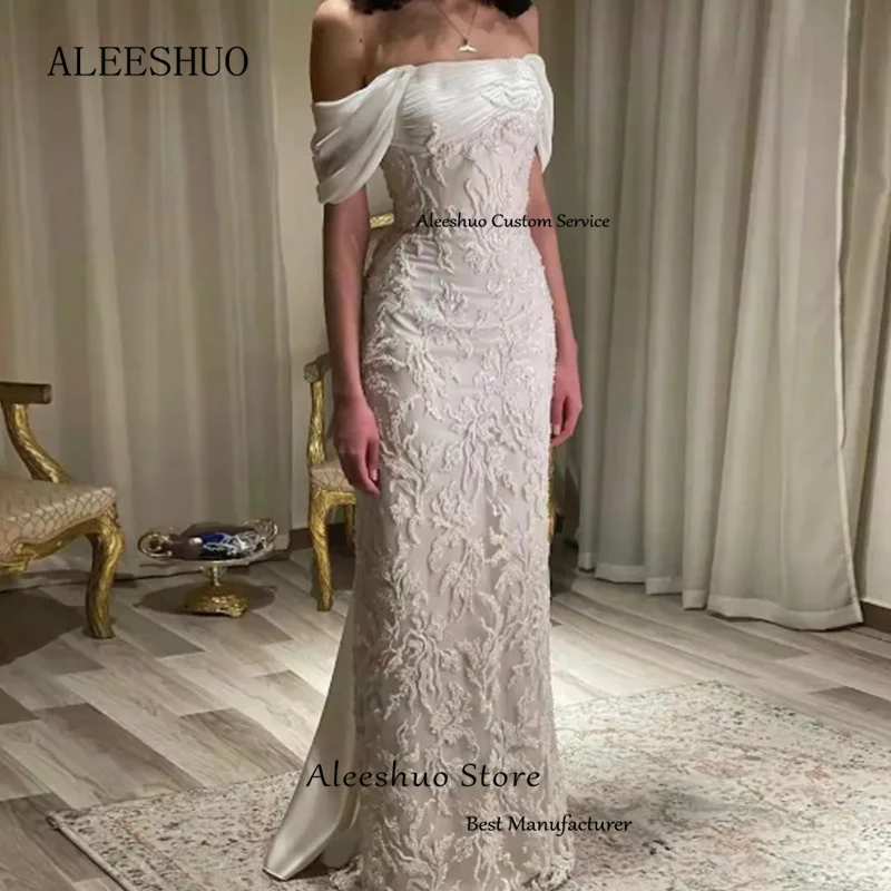 Изысканные вечерние платья-русалки Aleeshuo платье с открытыми плечами для