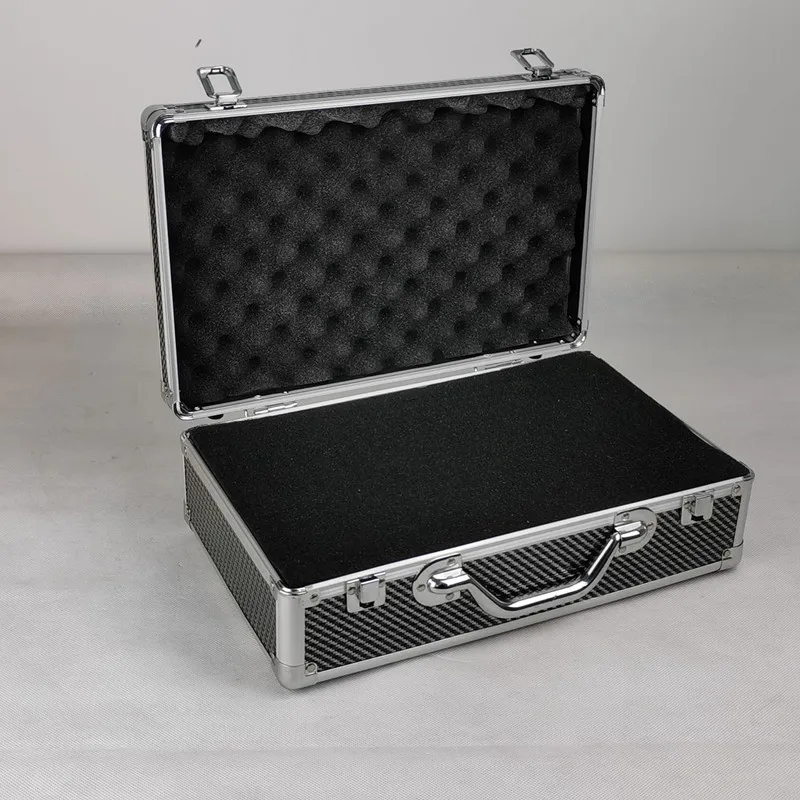 Portable Carbon Fibre Tool Box Shockproof Safety Equipment Instrument Box with Sponge Lining Hardware Tool Case Impact Resistant