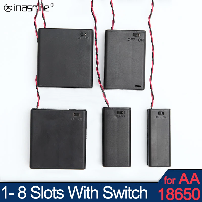Чехол для аккумулятора AA 18650 черный высокого качества сделай сам контейнер