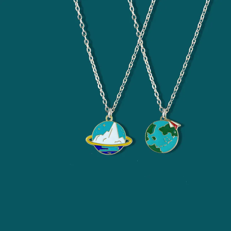 Ожерелье с мультяшным изображением айсберга Земля ожерелье подвеской для мужчин