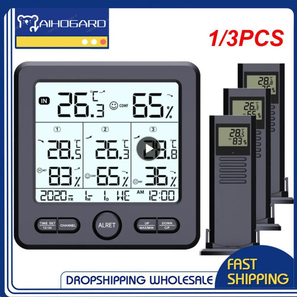 

Беспроводная метеостанция, цифровой термометр, гигрометр с дистанционными датчиками, питание от батареи, 1/3 шт.