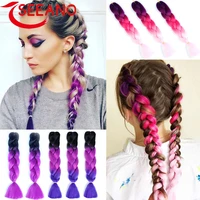 seeano synthetic jumbo braid hair ombre jumbo hair extension for women diy hair braids pink purple