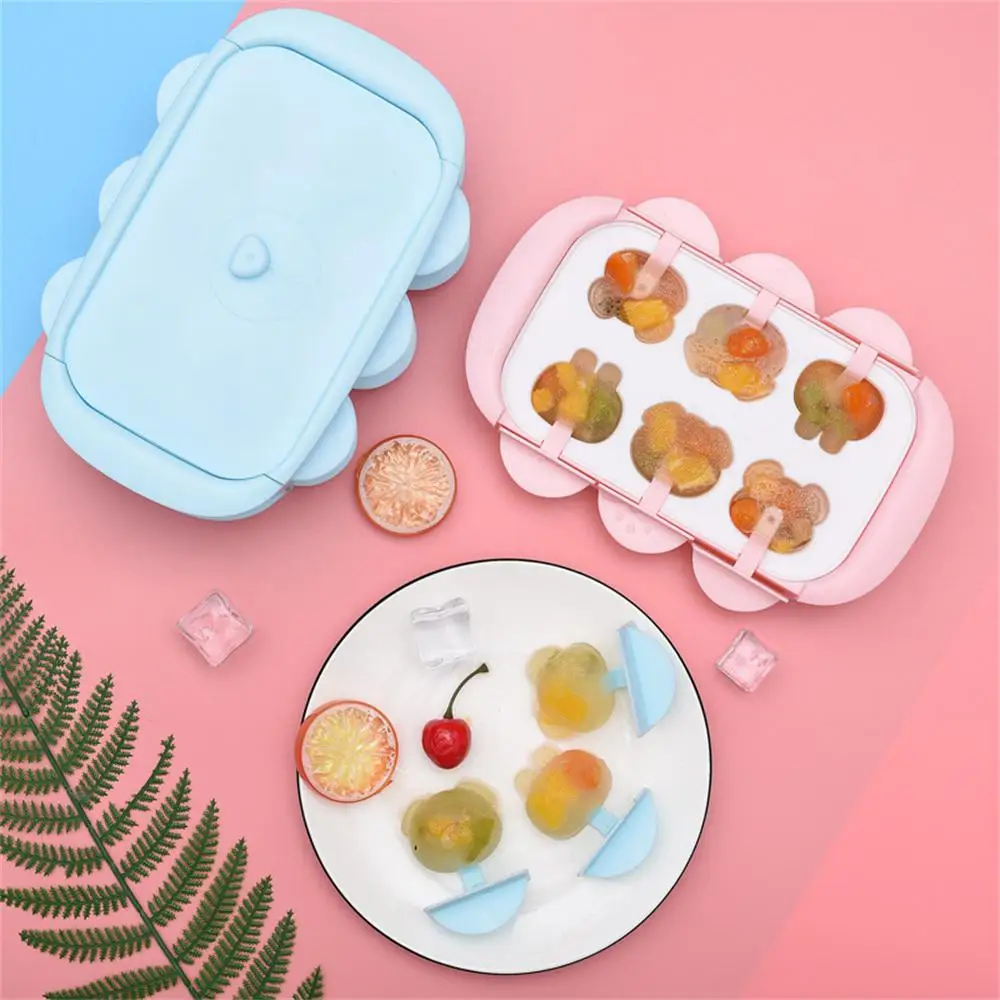 

Ice Cream Homemade Pulling Tough Resistant Popsicle Mold Silicone Handle Design With Lid Ice Cream Mold Silicone Molds Diy