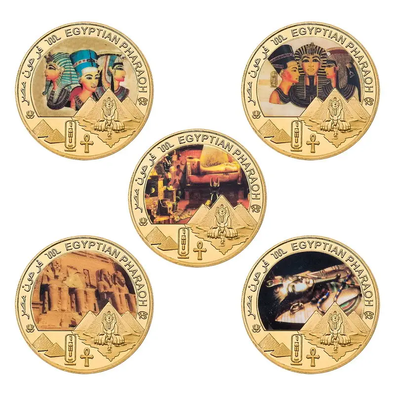 

Позолоченная памятная монета египетского фараона