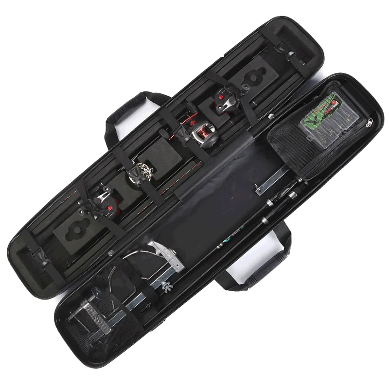 115cm 125cm No Need Installing Fishing Rod Outdoor Case Hard Shell Shoulder Hand Adult Reel Storage Drum Baitcasting Reel Gear