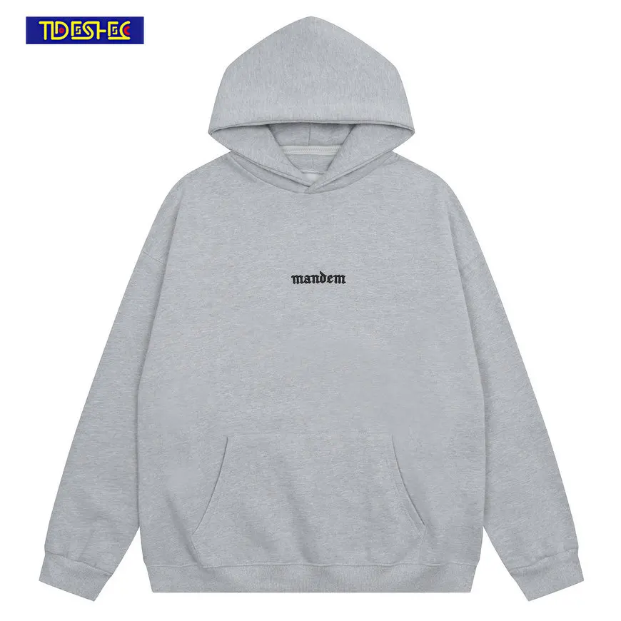 

2022 Hip Hop Vintage Harajuku Streetwear Letter Embroidery Design Cotton Men Casual Hoodie Oversized Cotton Hoodies Mens