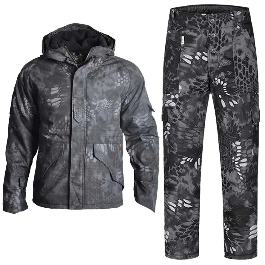 

Military Hunting Jackets Thick Tactical Camo Multicam Pants Hunting Coat Waterproof Airsoft Army Winter Jacket Men -25°F Camping