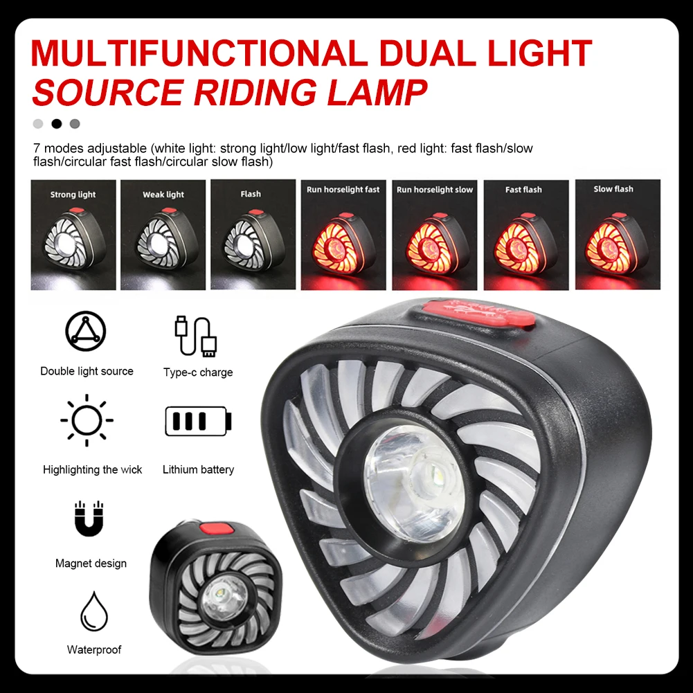 

Bicycle Headlight Tail Light Magnetic Suction Work Lamp USB Rechargeable Waterproof Head Lamp Multifunctional Cycling Light
