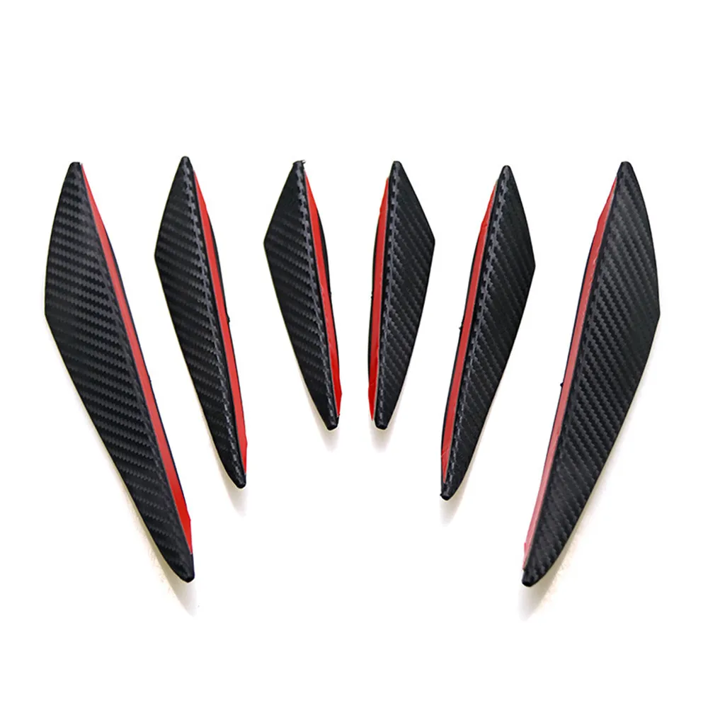 

6PCS/set Universal Car Front Bumper Lip Decoration Diffuser Splitter Fins Body Spoiler Canards Valence Chin Car Tuning Canard