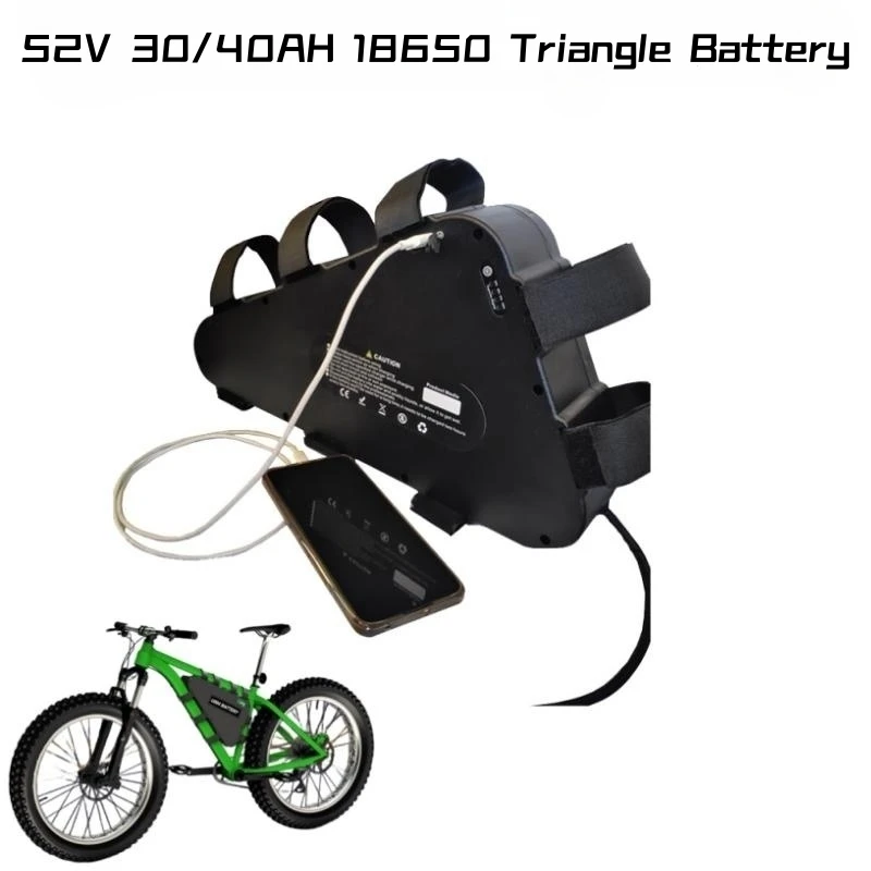 

18650 EBike Battery 52V 30/40Ah Tesla Triangle Electirc Battery Pack For 250W-2000W E-bike Motor