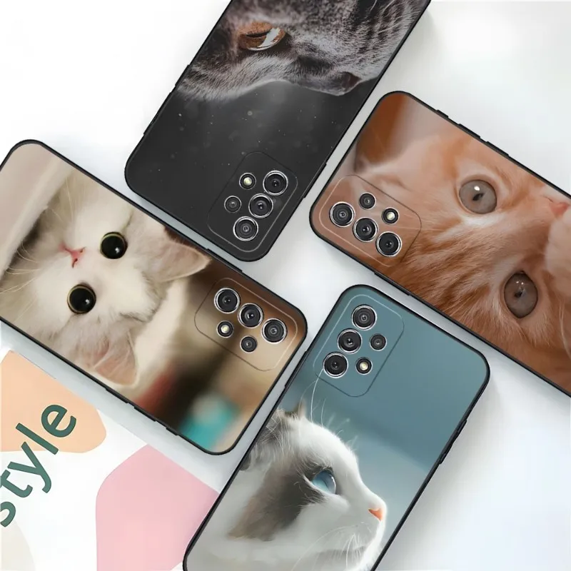 

Cute Cat Kitten Phone Case For Samsung Note Galaxy 8 9 10 20 Plus Pro Ultra M31 M40 M20 M10 J7 J6 Prime Back Cover
