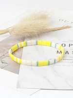 yuokiaa tila beads bracelet for women summer beach yellow handmade woven bohemia bracelet gifts pulseras mujer fashion jewelry