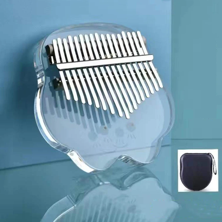2022 New 17 Keys Kalimba Cat Claw Acrylic Body Musical Instruments Portable Purple Bear Small Waist Keyboard Pronunciation Box |